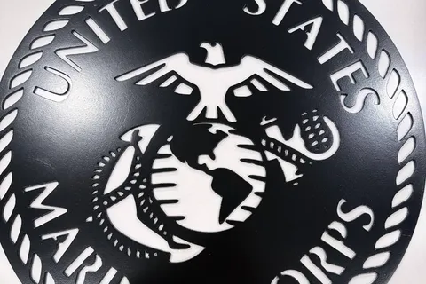 Custom fabricated marine logo piece by Freedom Fabrication