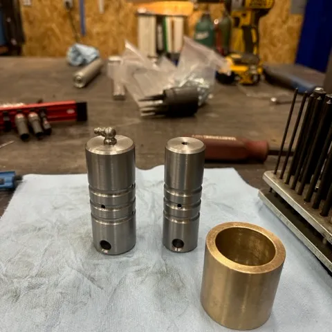 Brass and steel hydraulic components, machined to spec